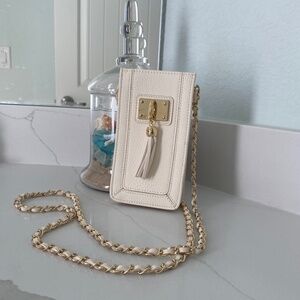 Cream Pebble Vegan Leather Phone Case Card Holder